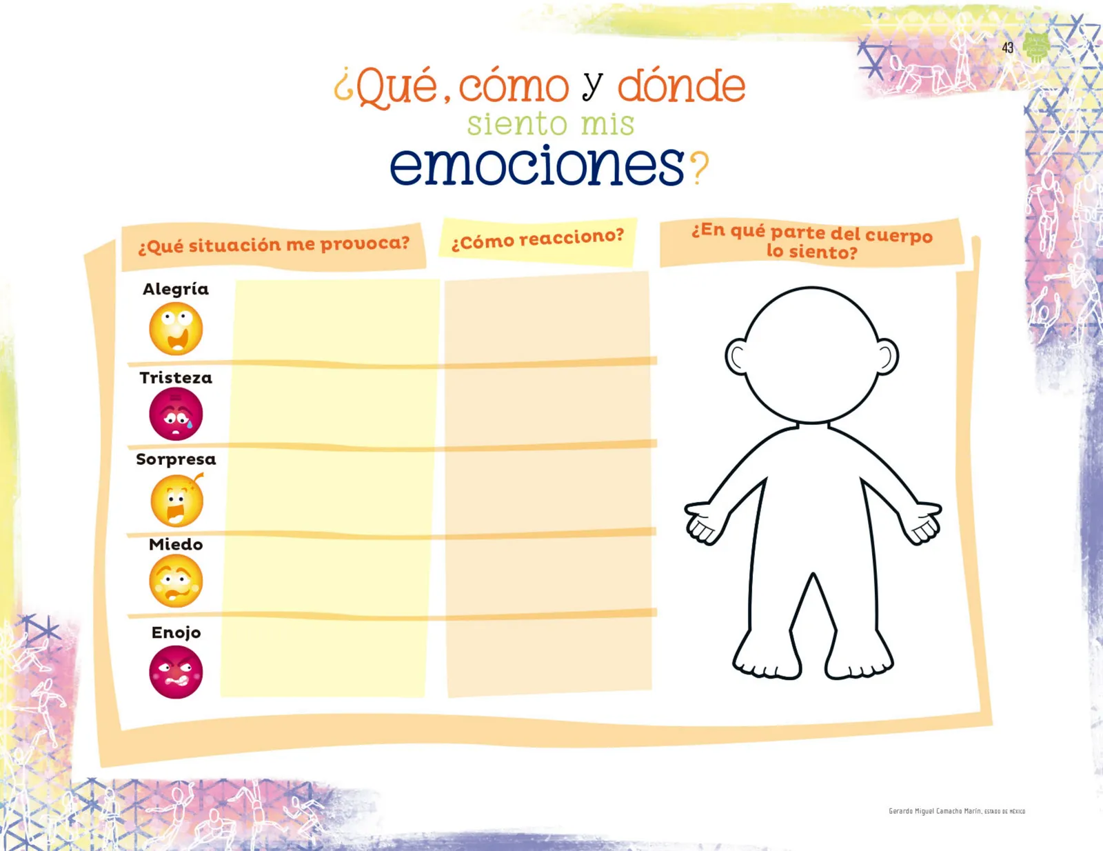 Página 44 de Explorar e imaginar con mi libro de Preescolar.   Libro de Educación Preescolar Grado 2°  Ciclo Escolar 2025 - 2026