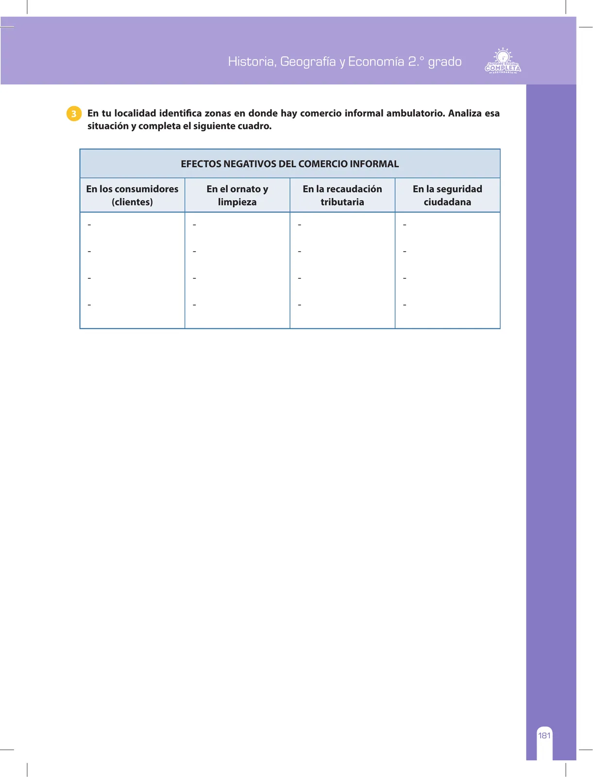 Miniatura página 181 de Historia, Geografía y Economía 2 : cuaderno de reforzamiento pedagógico - JEC ﻿ · 2016