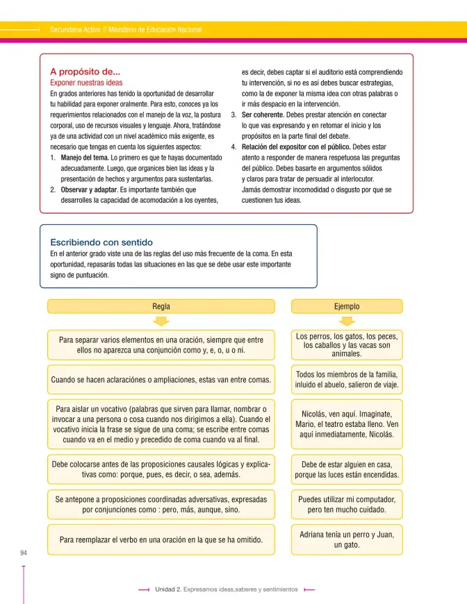 Página 94 de Lenguaje 9° · Secundaria Activa