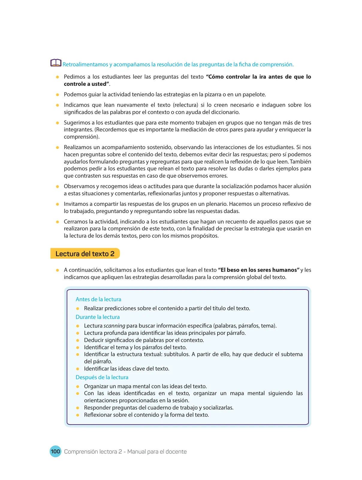 Página 102 de Comprensión lectora : manual para el docente de segundo grado de Secundaria 2018 · 2018