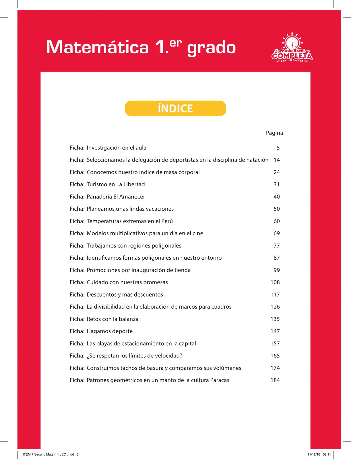 Miniatura página 3 de Matemática 1 : cuaderno de reforzamiento pedagógico - JEC · 2016