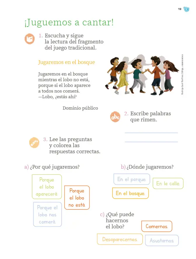 Página 20 de Múltiples lenguajes. Trazos y palabras. Libro de Educación Primaria Grado 2° Ciclo Escolar 2025 - 2026