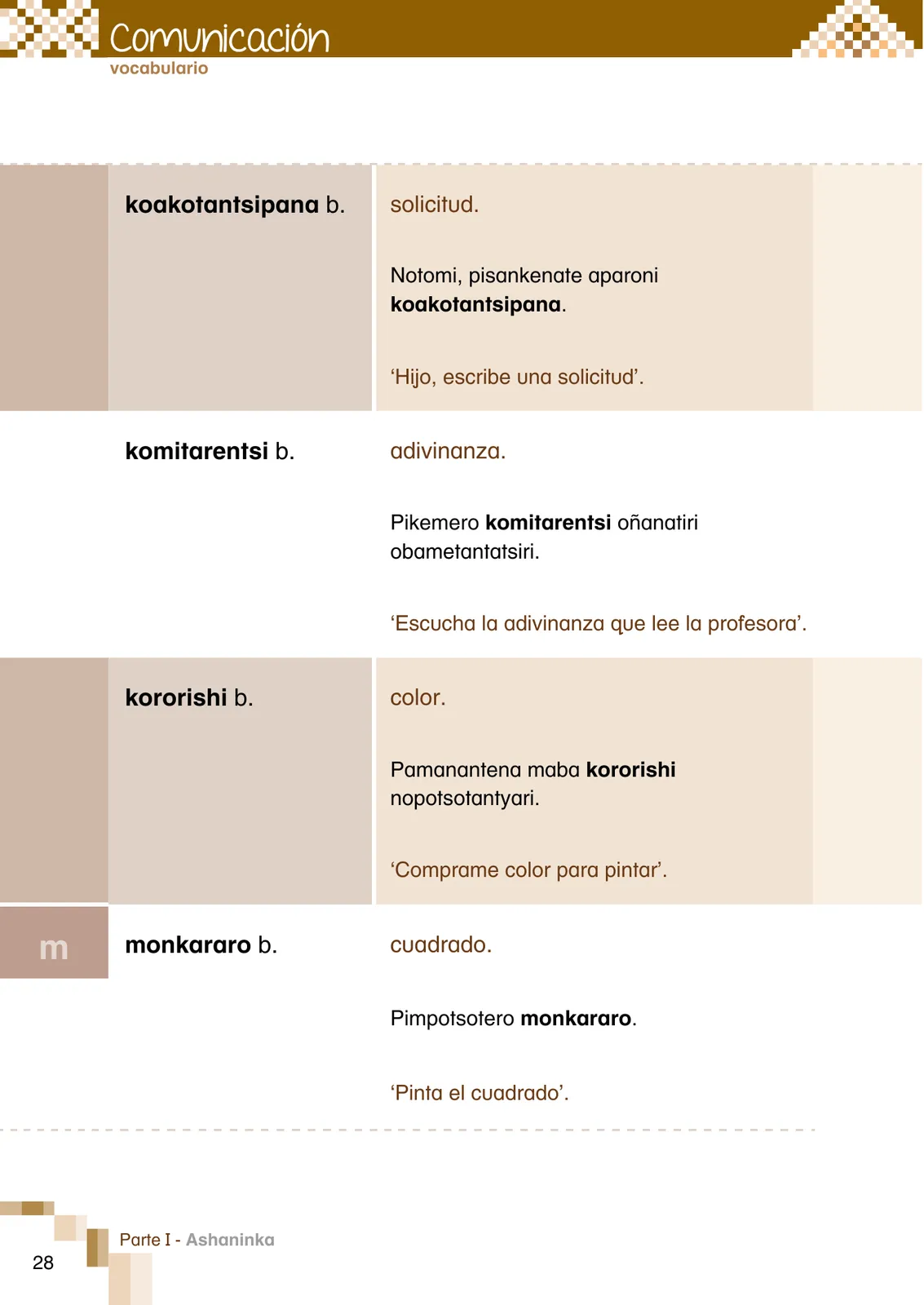 Página 30 de Ñantsipe Ayoyetajeri Ashaninka = Vocabulario pedagógico Ashaninka · 2021