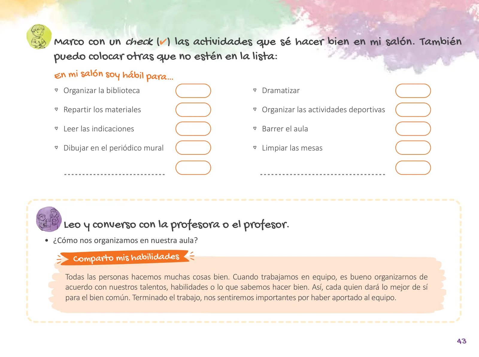 Página 45 de Cuadernillo de Tutoría 2 : segundo grado de Educación Primaria · 2021