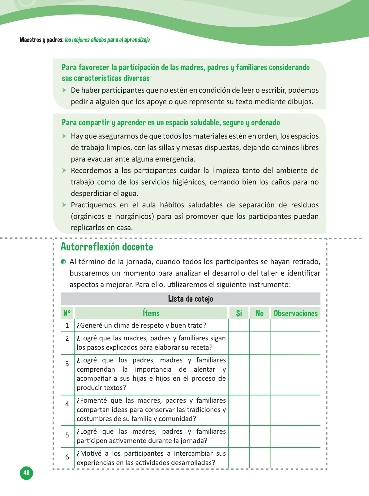 Página 50 de Guía para el trabajo docente con las familias del ciclo V de Primaria · 2016