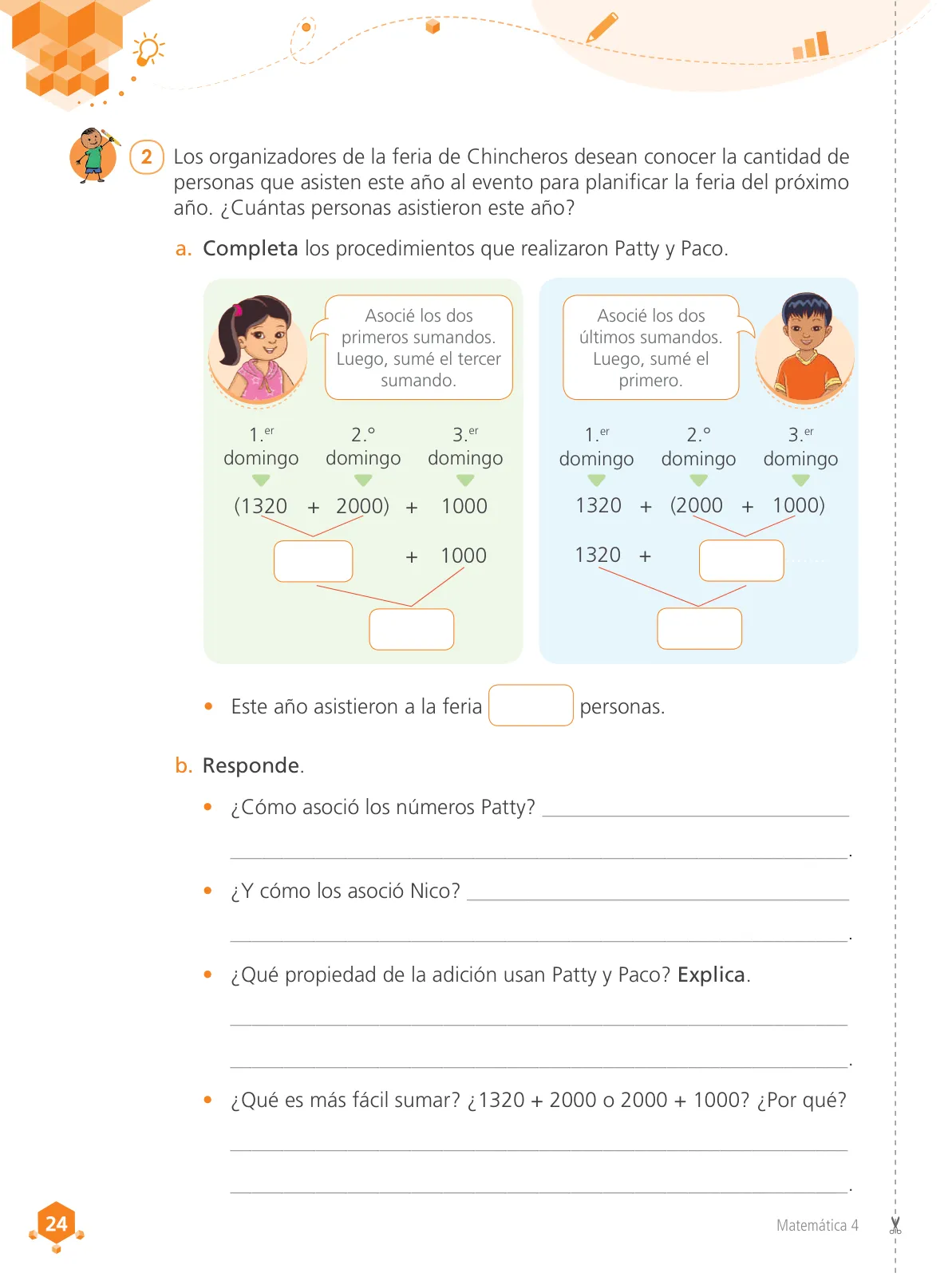 Página 26 de Matemática 4 : cuaderno de trabajo para cuarto grado de Educación Primaria 2019 · 2019