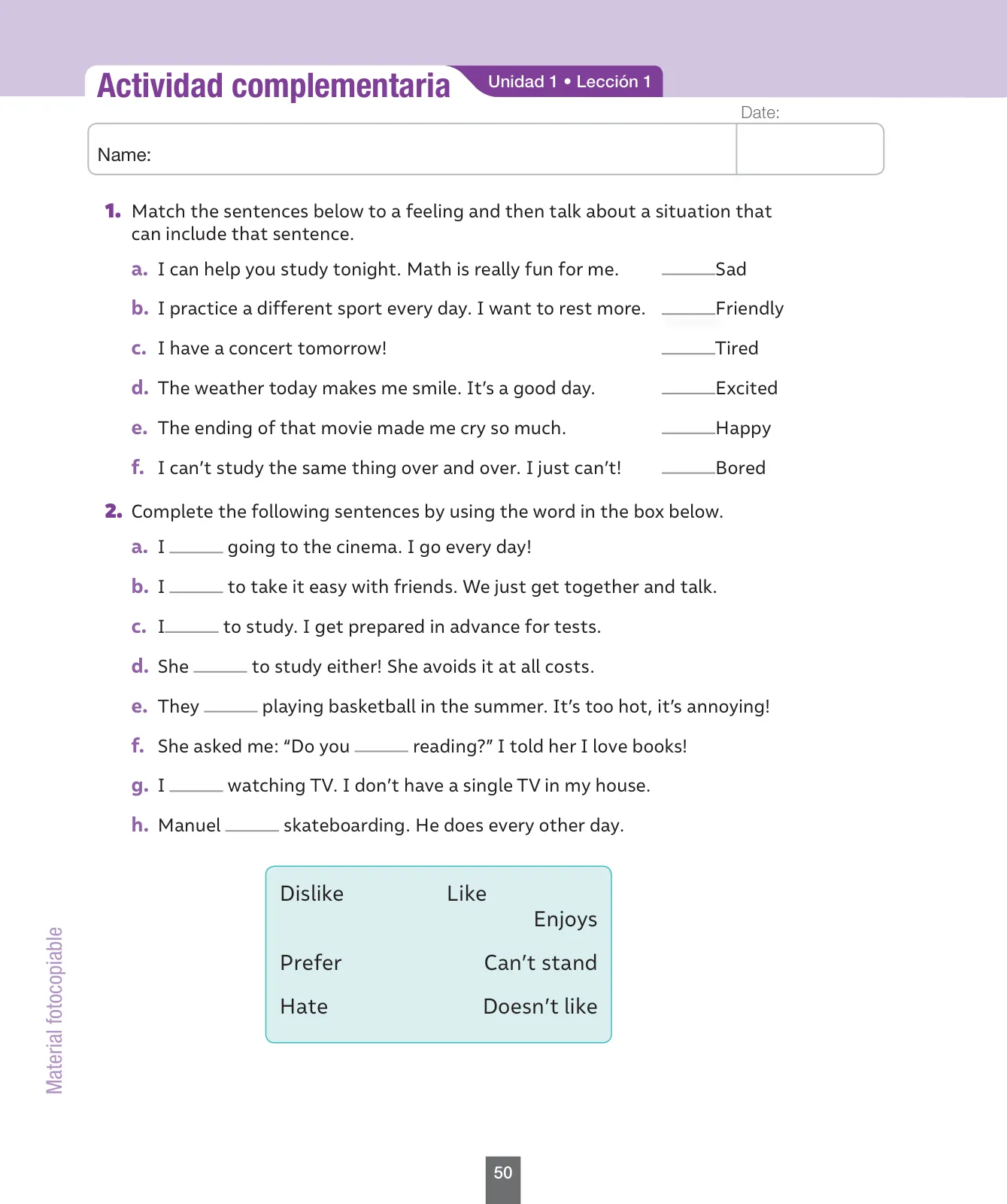 Miniatura página 51 de Inglés – Séptimo Básico | Student’s Book MINEDUC – Descargar PDF · 2024
