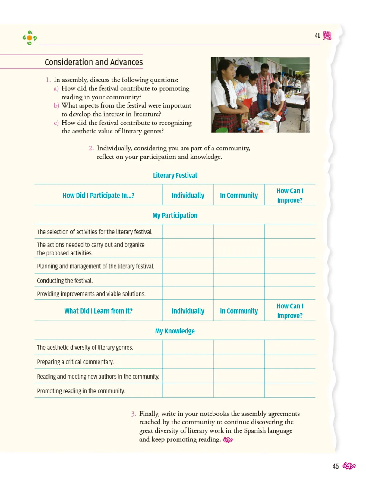 Página 46 de Uérakua anapu uantakua. Projects and Readings Libro de Educación Secundaria Grado 1° Ciclo Escolar 2025 - 2026