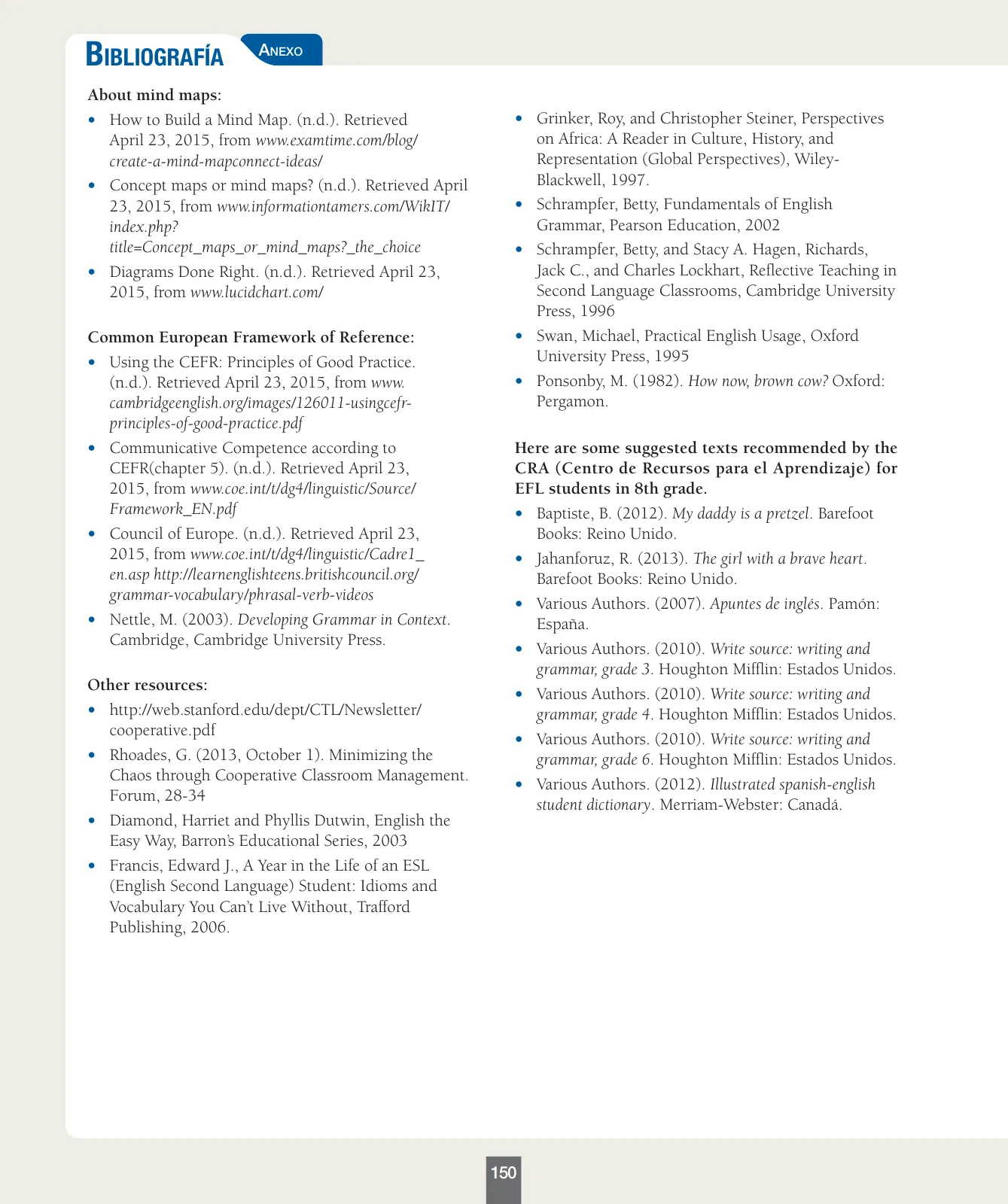 Miniatura página 151 de Inglés – Octavo Básico | Student’s Book MINEDUC – Descargar PDF · 2024