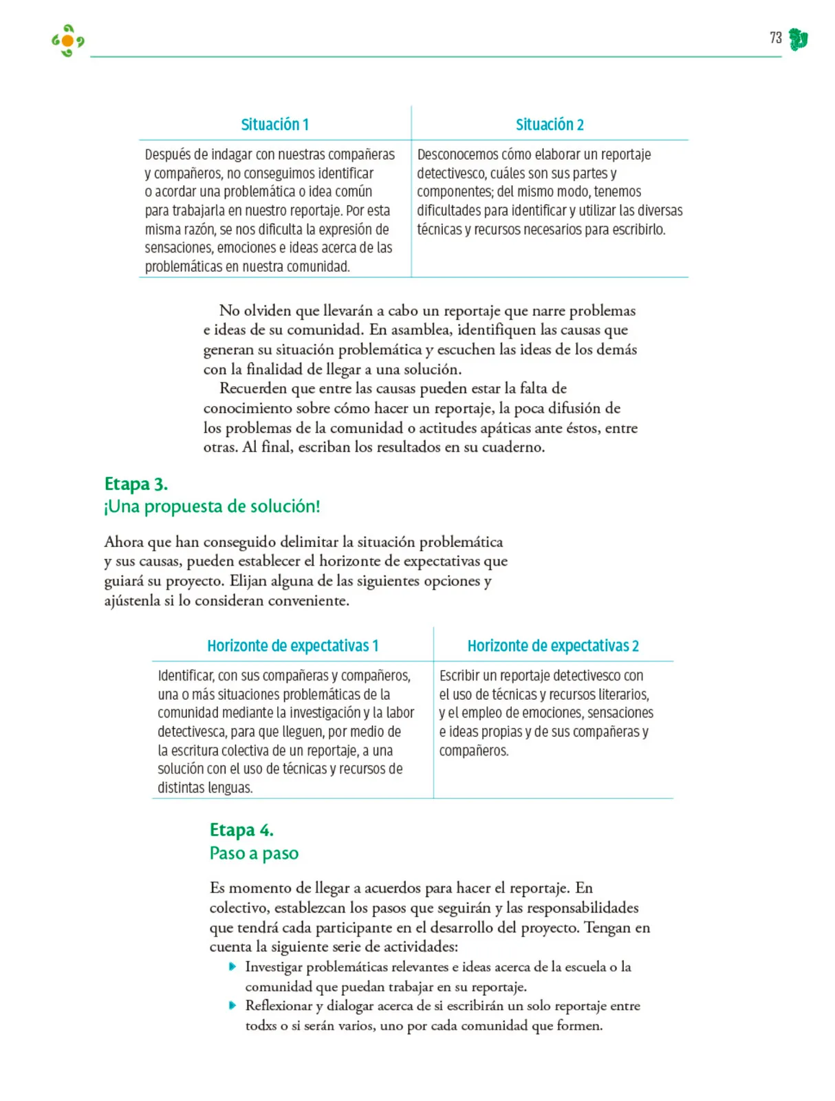 Página 74 de Colección Sk´asolil. Nuestro libro de Proyectos. Tomo II. Libro de Educación Telesecundaria Grado 2° Ciclo Escolar 2025 - 2026