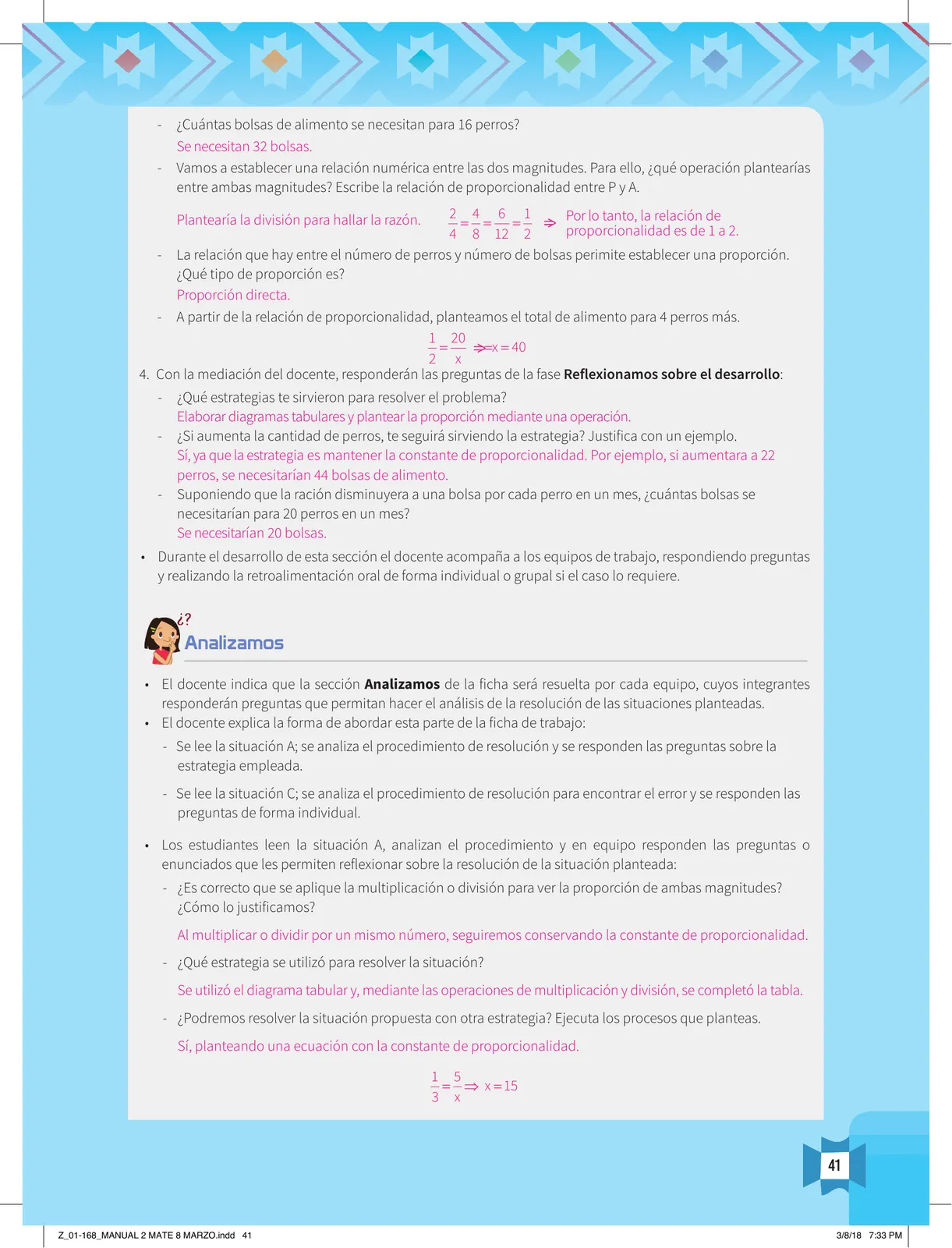 Miniatura página 43 de Resolvamos problemas 2 : manual para el docente 2018 · 2018