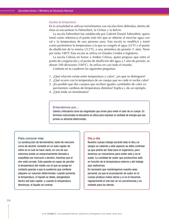 Página 216 de Ciencias Naturales 8° · Secundaria Activa
