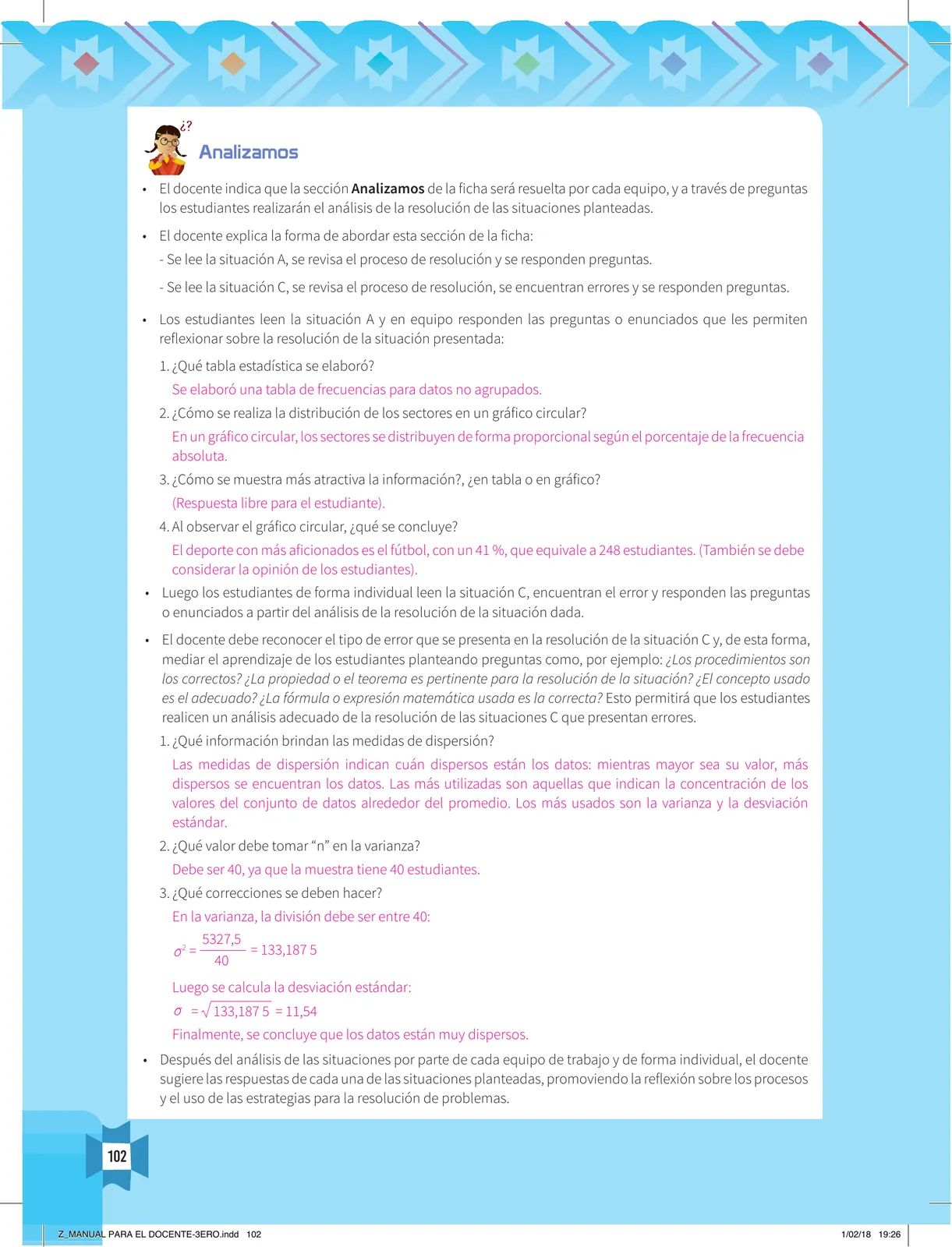 Página 104 de Resolvamos problemas 3 : manual para el docente 2018 · 2018
