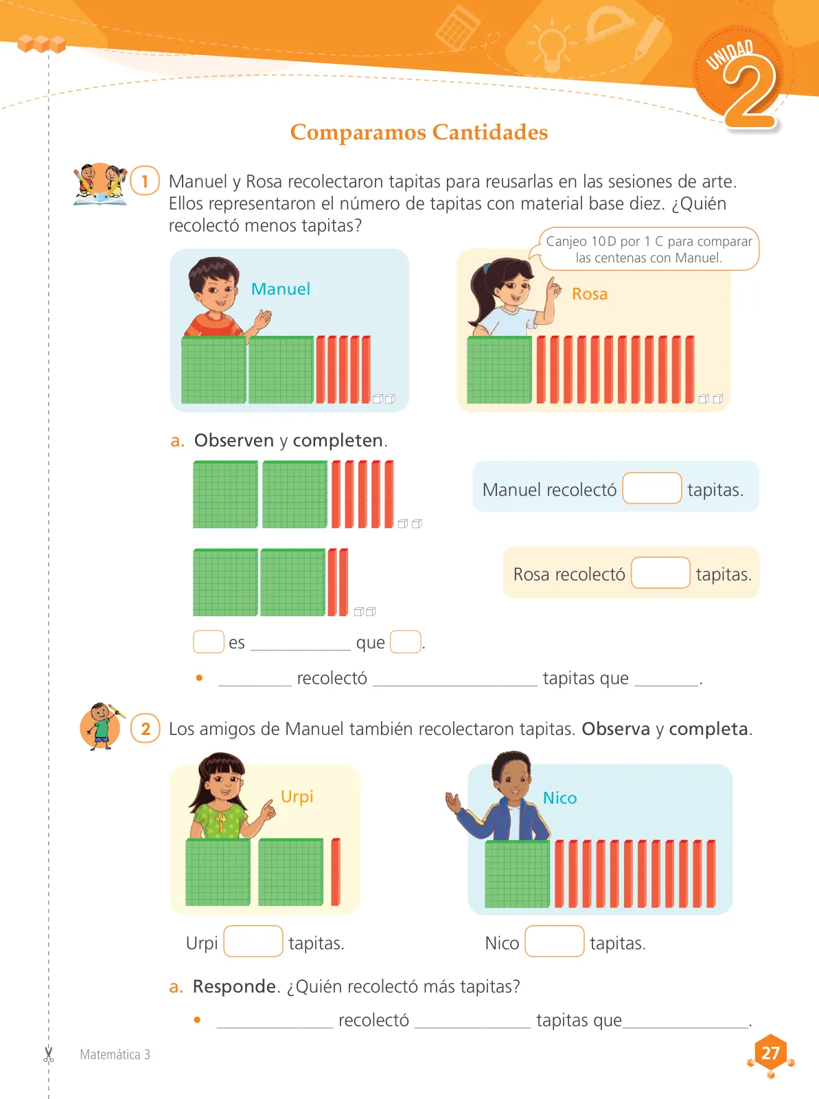 Página 29 de Matemática 3 : cuaderno de trabajo para tercer grado de Educación Primaria 2019 · 2019