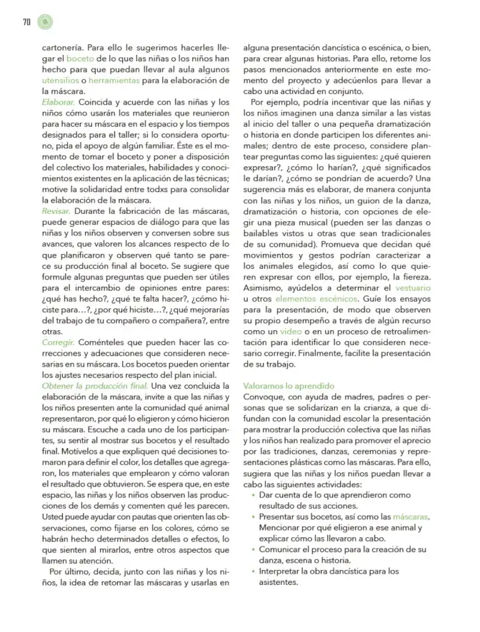 Página 71 de Modalidades de trabajo para la acción transformadora y el codiseño Libro de Educación Preescolar Grado 1°, 2°, 3° Ciclo Escolar 2025 - 2026