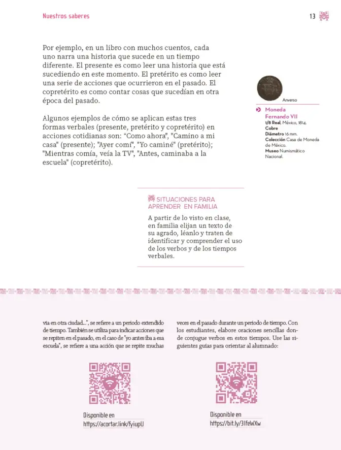 Página 14 de Nuestros saberes: Libro para alumnos, maestros y familia. Libro de Educación Primaria Grado 4° Ciclo Escolar 2025 - 2026