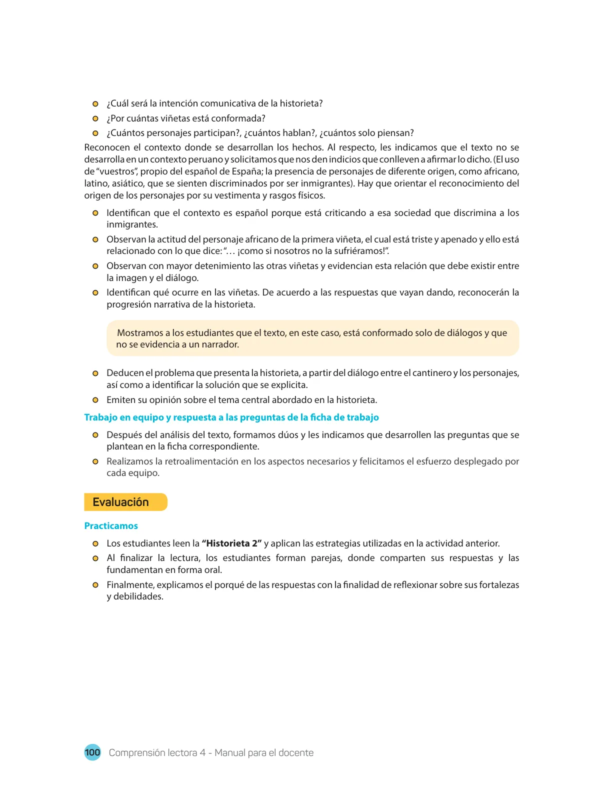 Página 102 de Comprensión lectora 4 : manual para el docente de cuarto grado de Secundaria · 2017