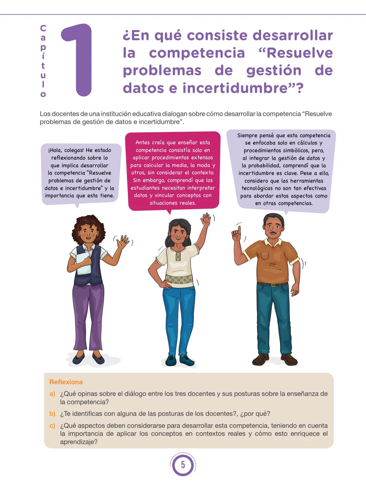 Miniatura página 5 de Fascículo para el desarrollo de la competencia “Resuelve problemas de gestión de datos e incertidumbre” · 2024