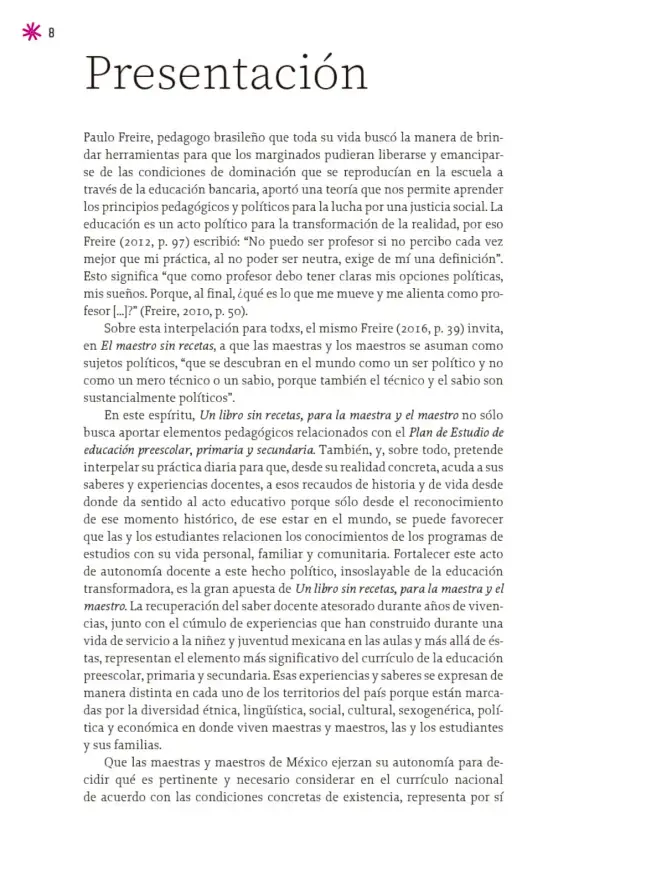 Página 9 de Un libro sin recetas para la maestra y el maestro. Fase 6. Libro de Educación Telesecundaria Grado 1°, 2°, 3° Ciclo Escolar 2025 - 2026