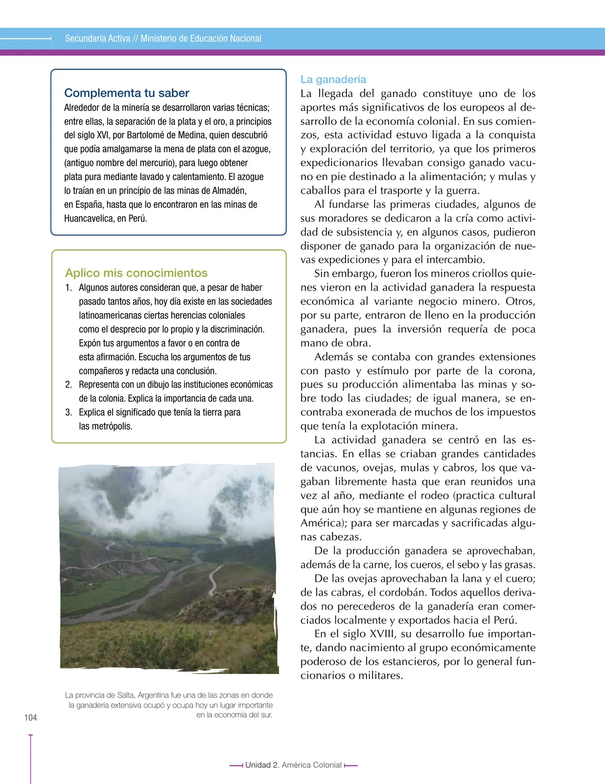 Página 104 de Ciencias Sociales 8° · Secundaria Activa
