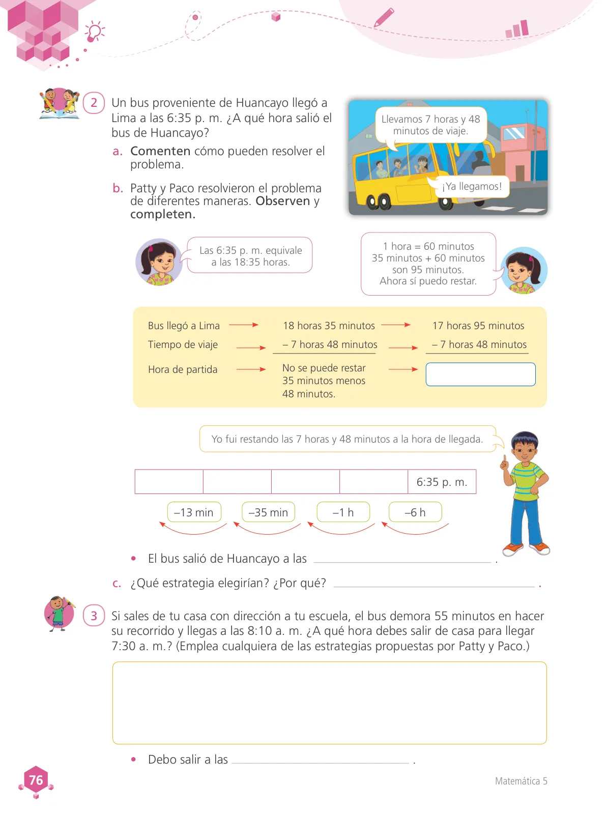 Página 77 de Matemática 5 : cuaderno de trabajo para quinto grado de Educación Primaria 2018 · 2018