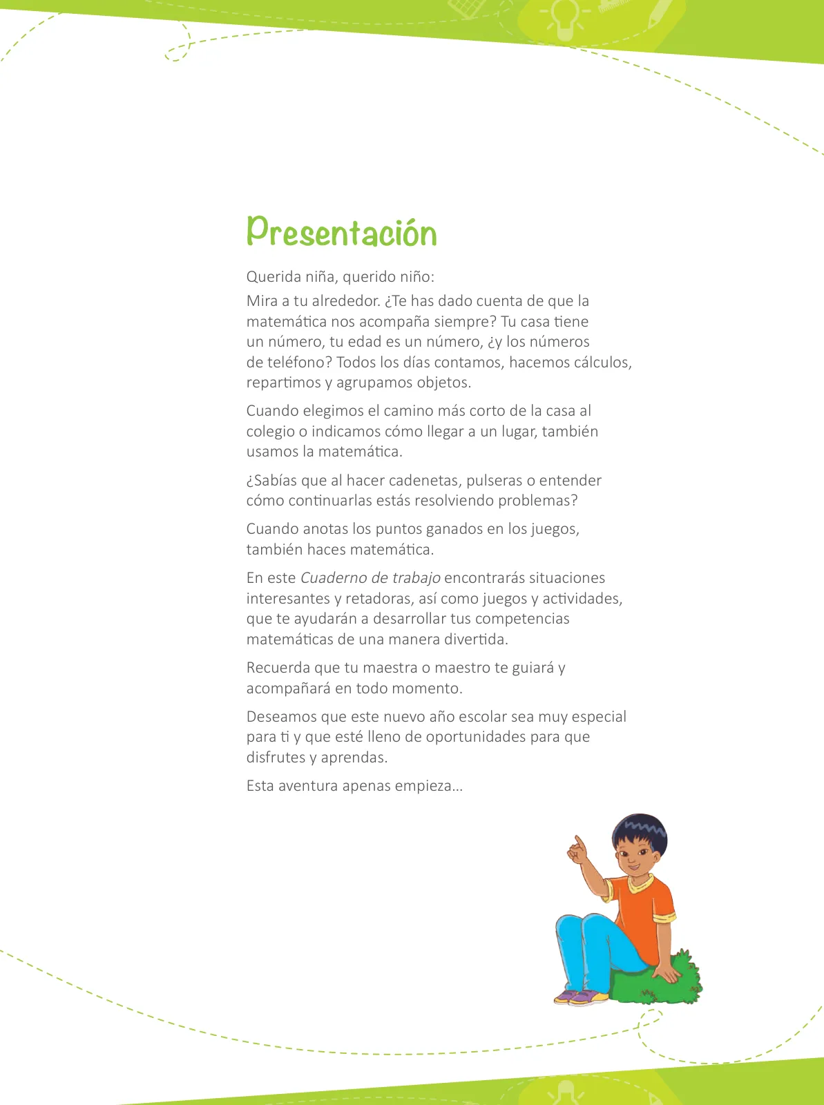 Página 5 de Matemática 4 : cuaderno de trabajo para cuarto grado de Educación Primaria 2019 · 2019