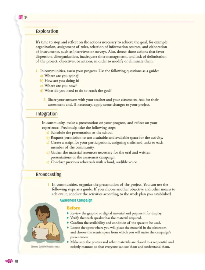 Página 19 de Uérakua anapu uantakua. Projects and Readings. Libro de Educación Telesecundaria Grado 2° Ciclo Escolar 2025 - 2026