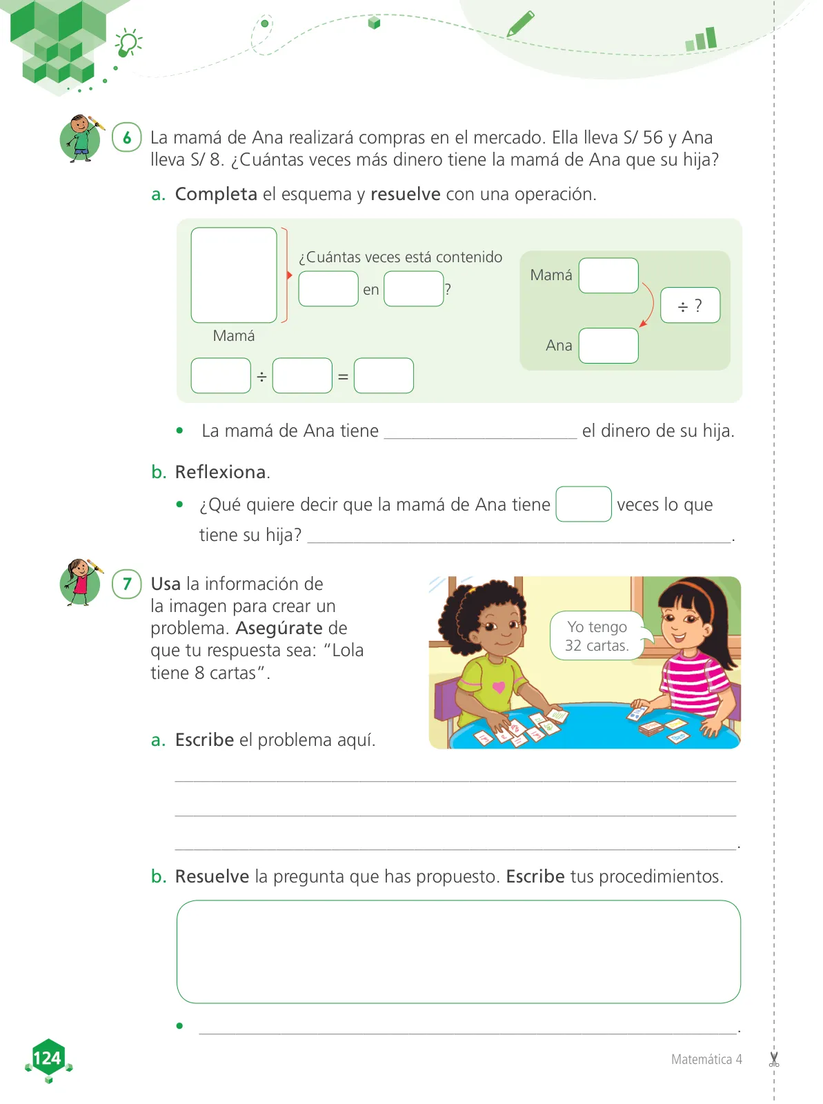 Página 126 de Matemática 4 : cuaderno de trabajo para cuarto grado de Educación Primaria 2019 · 2019