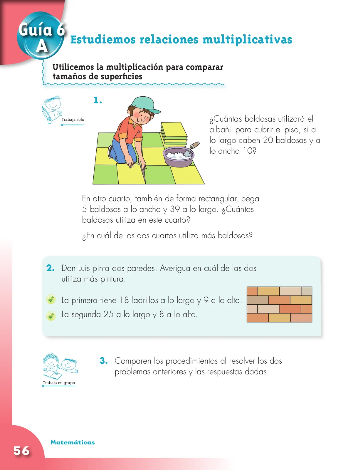 Página 56 de Matematica 3° · Cartilla 01