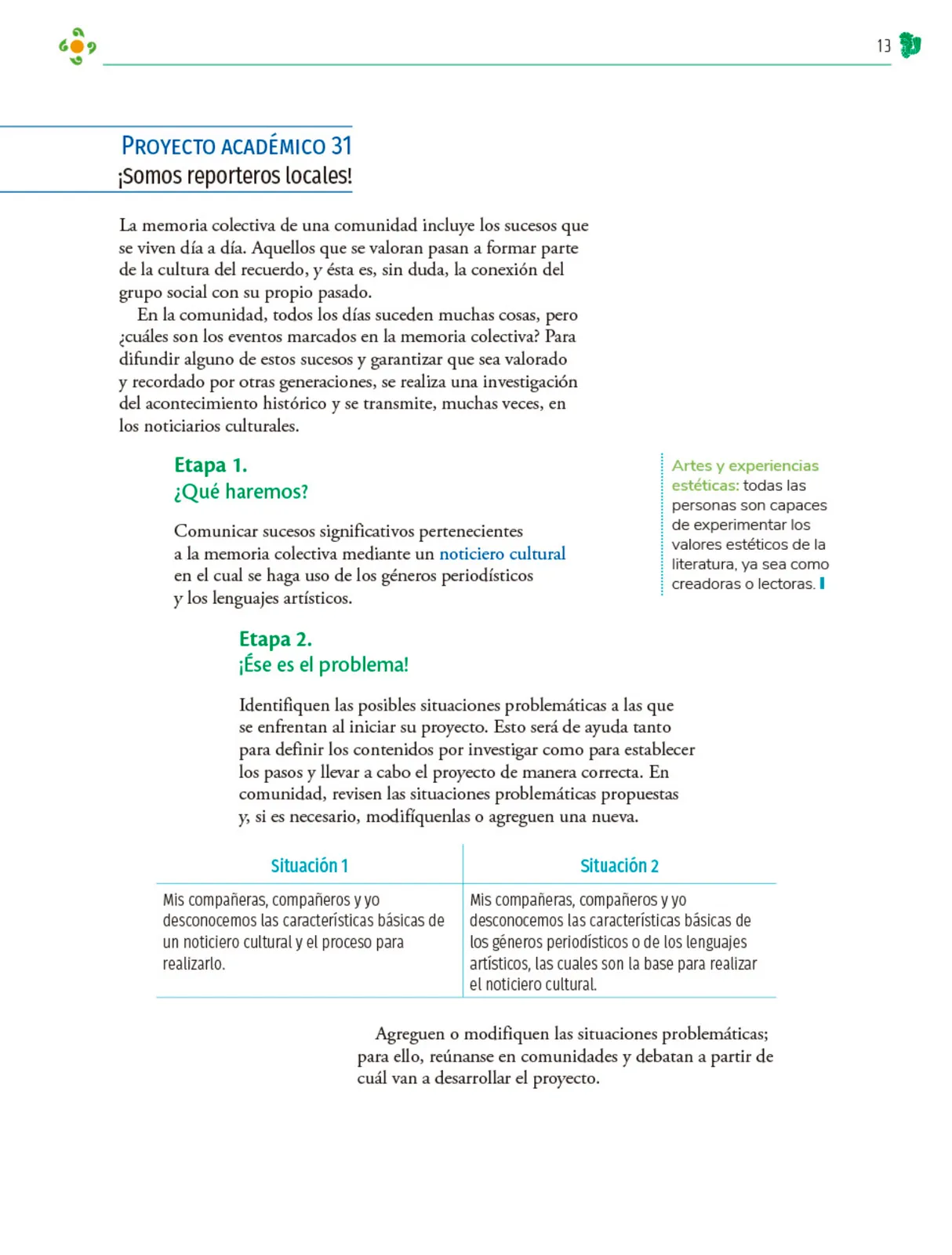 Miniatura página 14 de Colección Nanahuatzin. Nuestro libro de Proyectos.  Tomo III.  Libro de Educación Telesecundaria Grado 3°  Ciclo Escolar 2025 - 2026