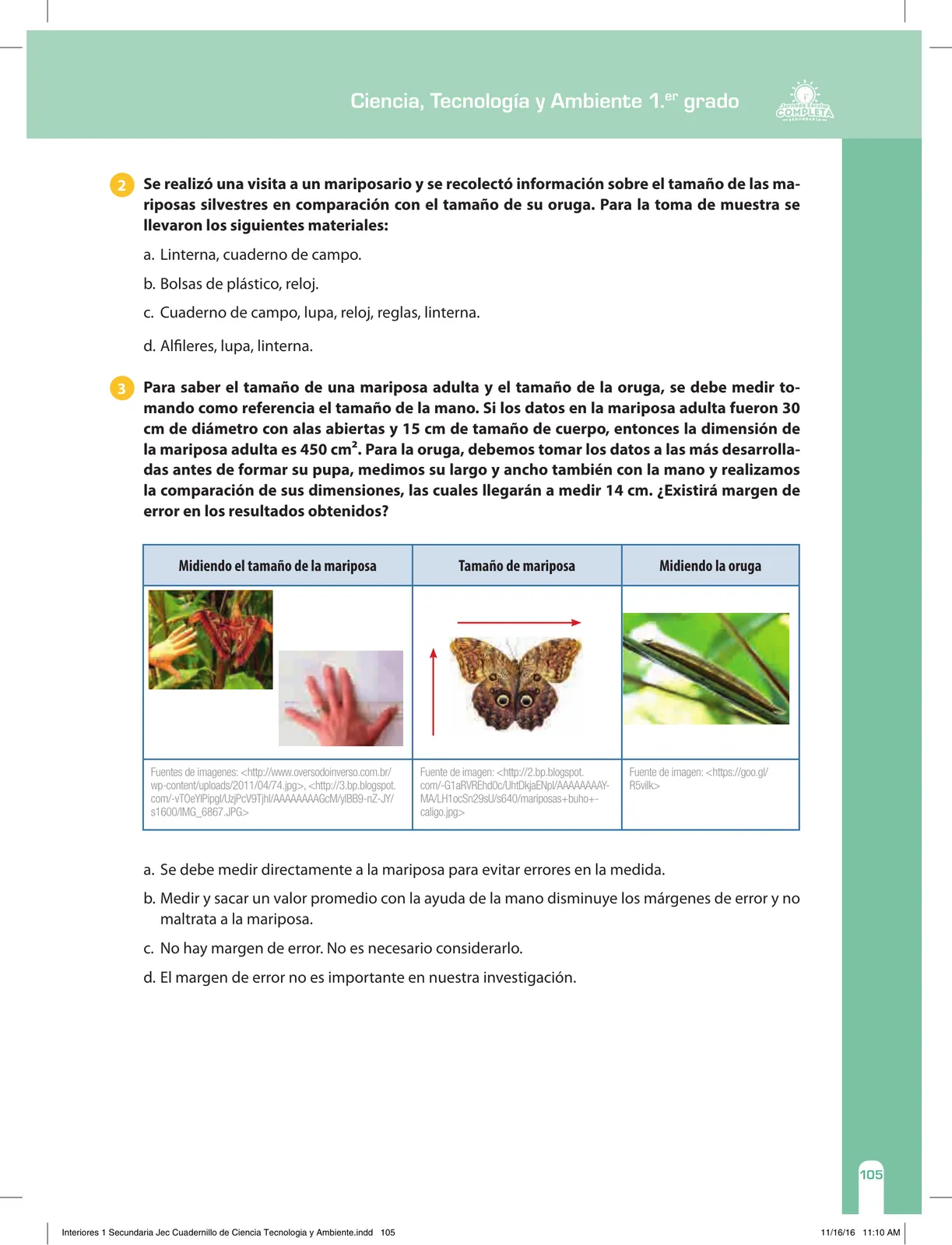 Página 105 de Ciencia, Tecnología y Ambiente 1. Cuaderno de reforzamiento pedagógico - JEC · 2016