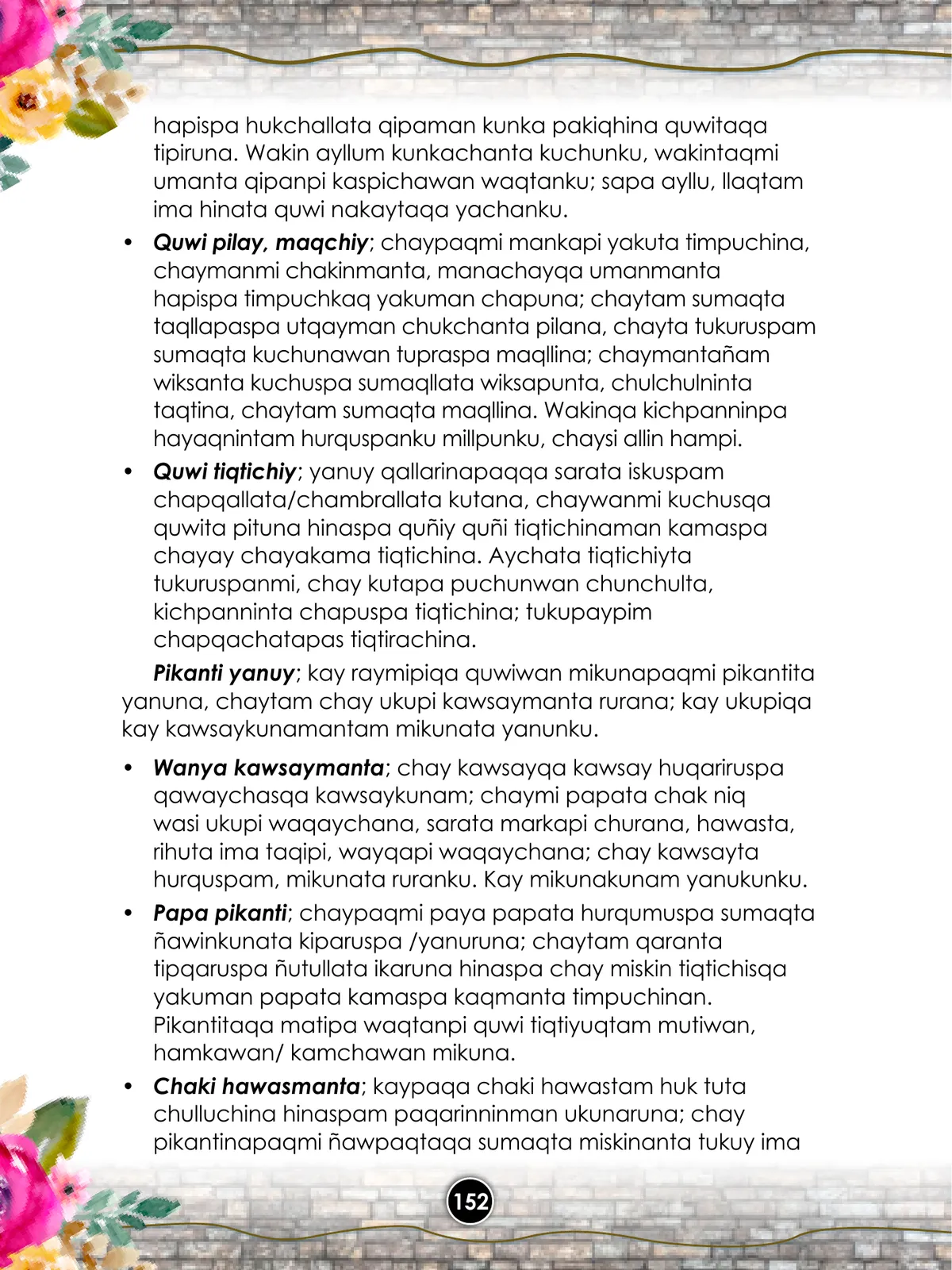 Página 154 de Llaqtanchikpa kawsayninkuna - Chanka : saberes de los pueblos - Comunicación y Ciencia y Tecnología quechua, variante Chanca · 2021