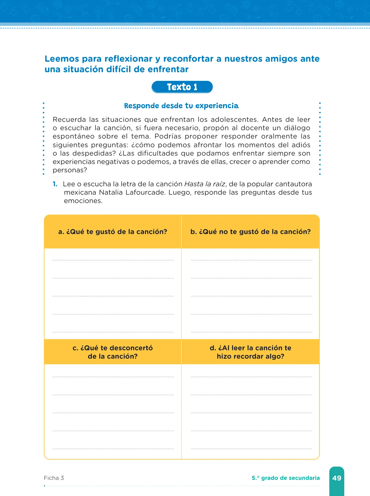 Página 51 de Fichas de aprendizaje de Comunicación 5 · 2024