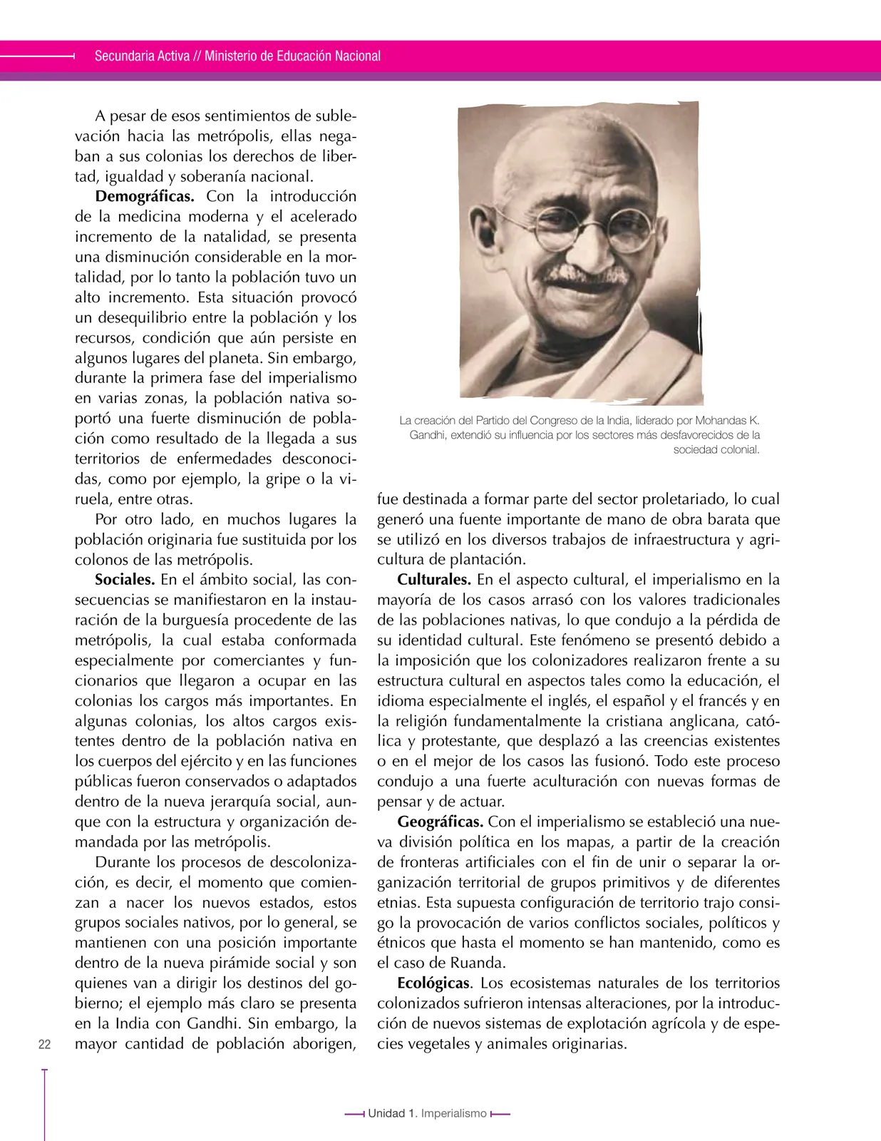 Página 22 de Ciencias Sociales 9° · Secundaria Activa