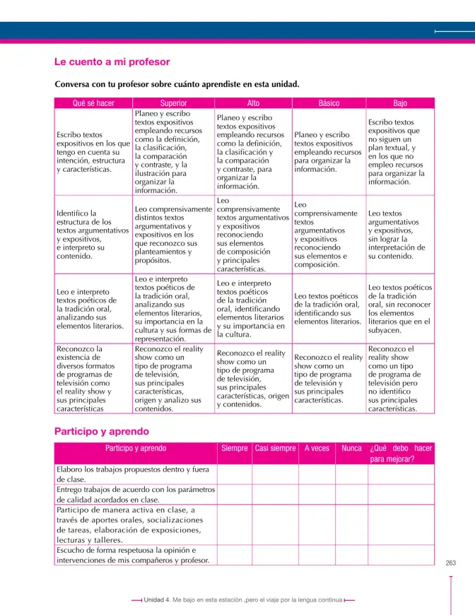 Página 263 de Lenguaje 7° · Secundaria Activa