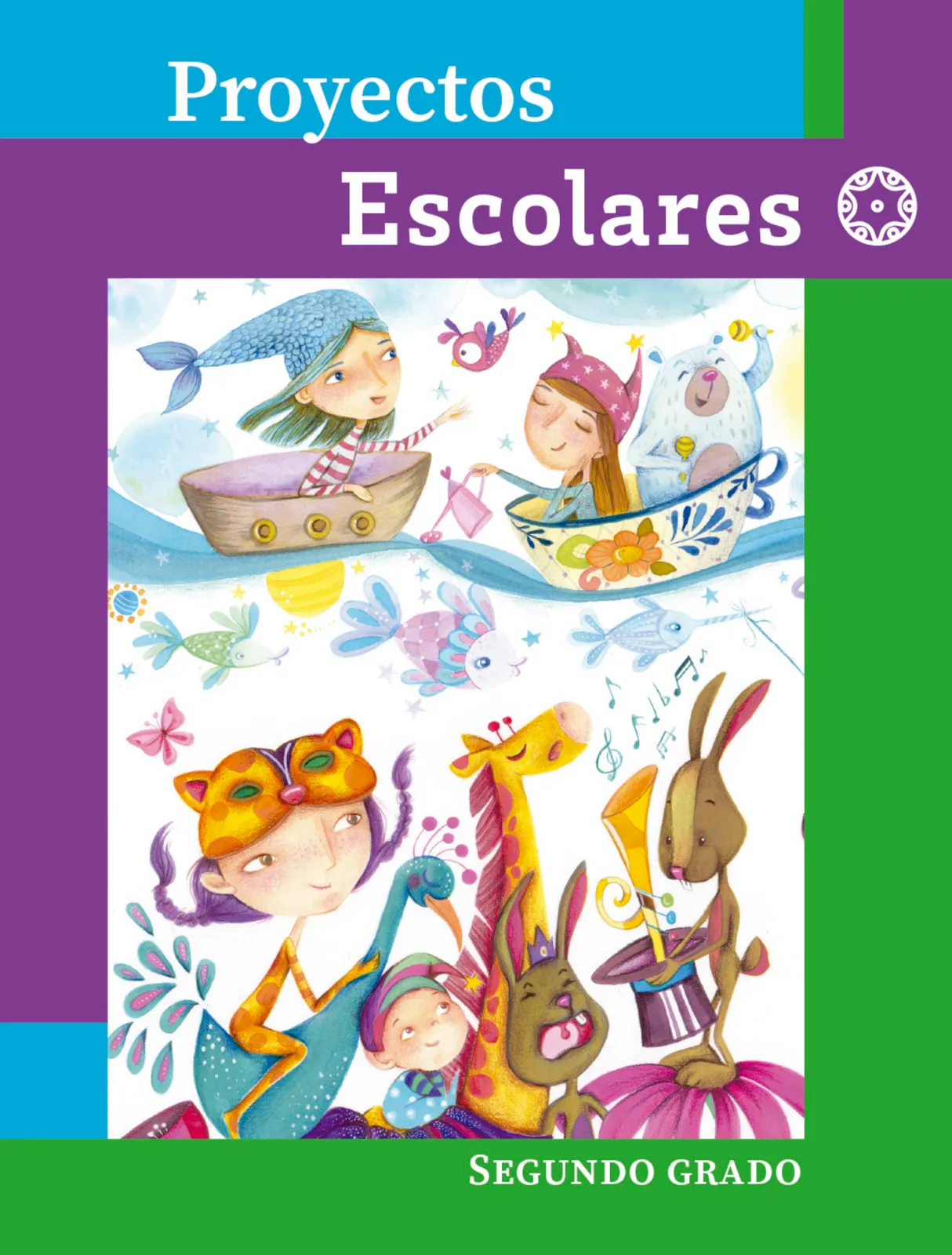 Portada de Proyectos Escolares. Libro de Educación Primaria Grado 2° Ciclo Escolar 2025 - 2026