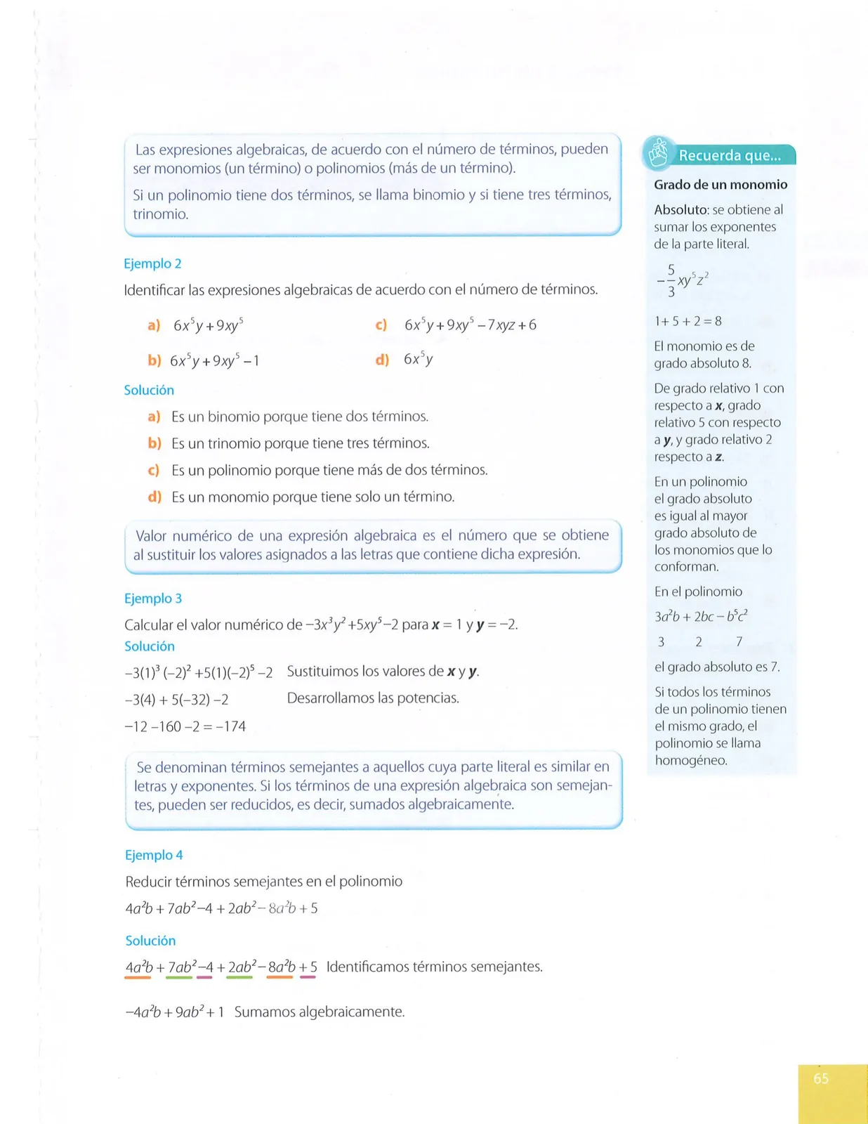 Miniatura página 65 de Matematica · 9 EGB · 2025
