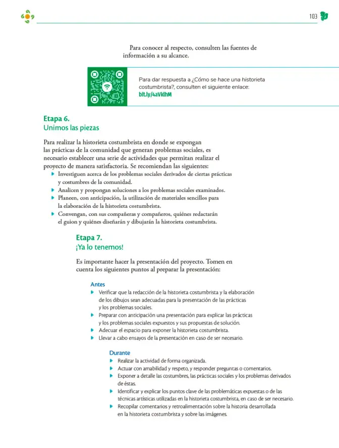 Página 104 de Colección Nanahuatzin. Nuestro libro de Proyectos. Tomo I. Libro de Educación Telesecundaria Grado 3° Ciclo Escolar 2025 - 2026