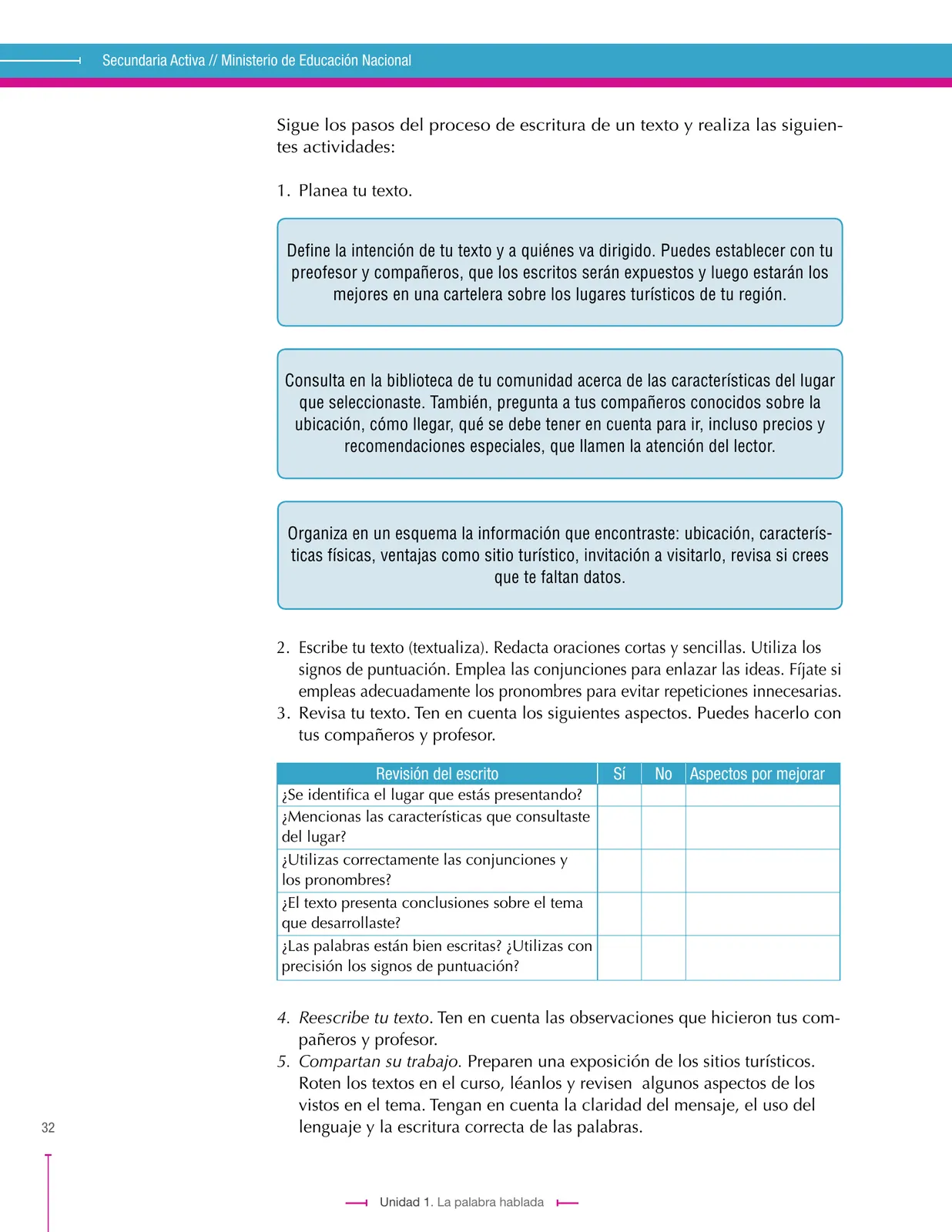 Miniatura página 32 de Lenguaje 8° · Secundaria Activa