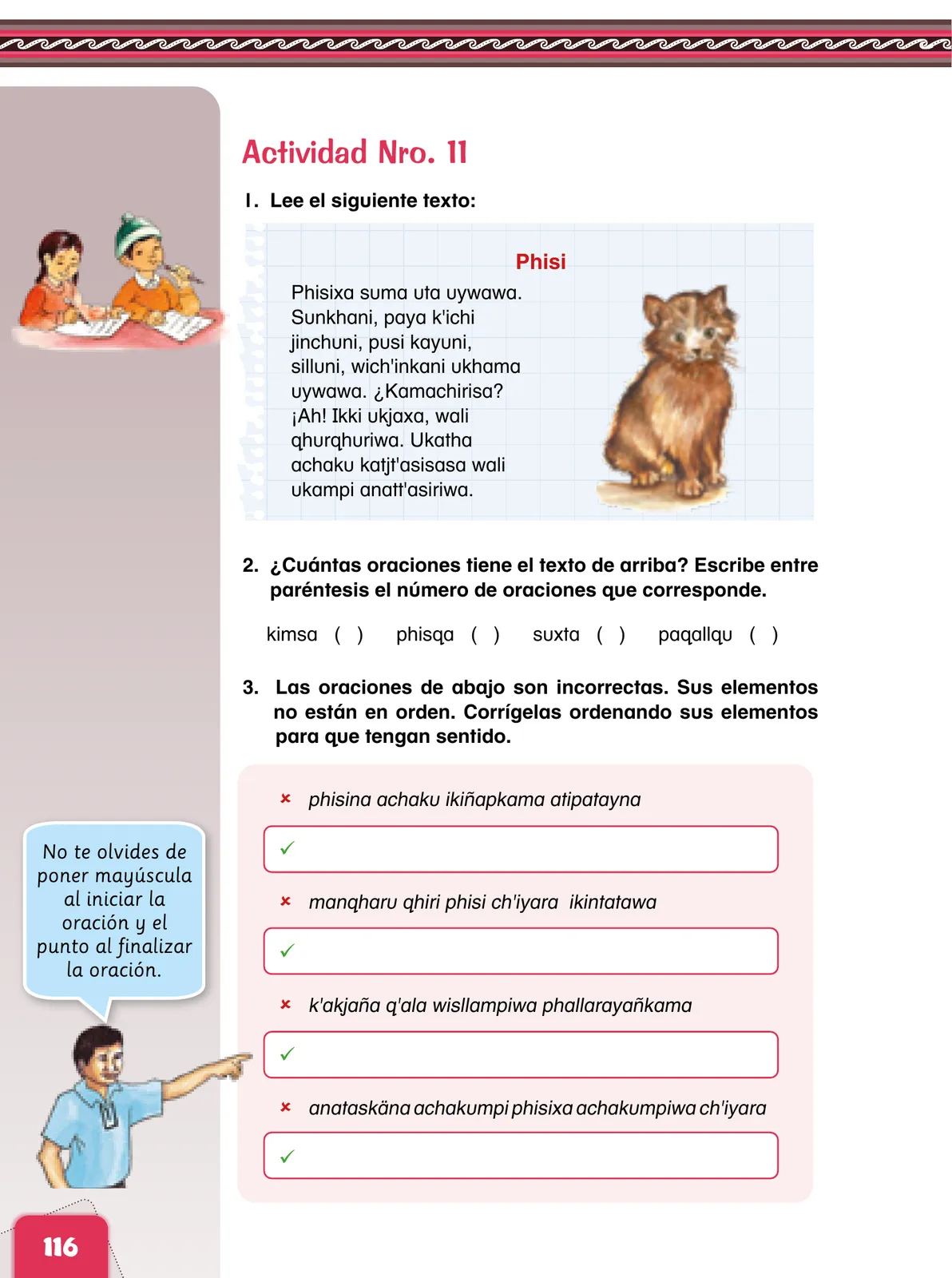 Miniatura página 118 de Aymara arutha chiqapa qillqañataki panka = Manual de escritura Aimara · 2021