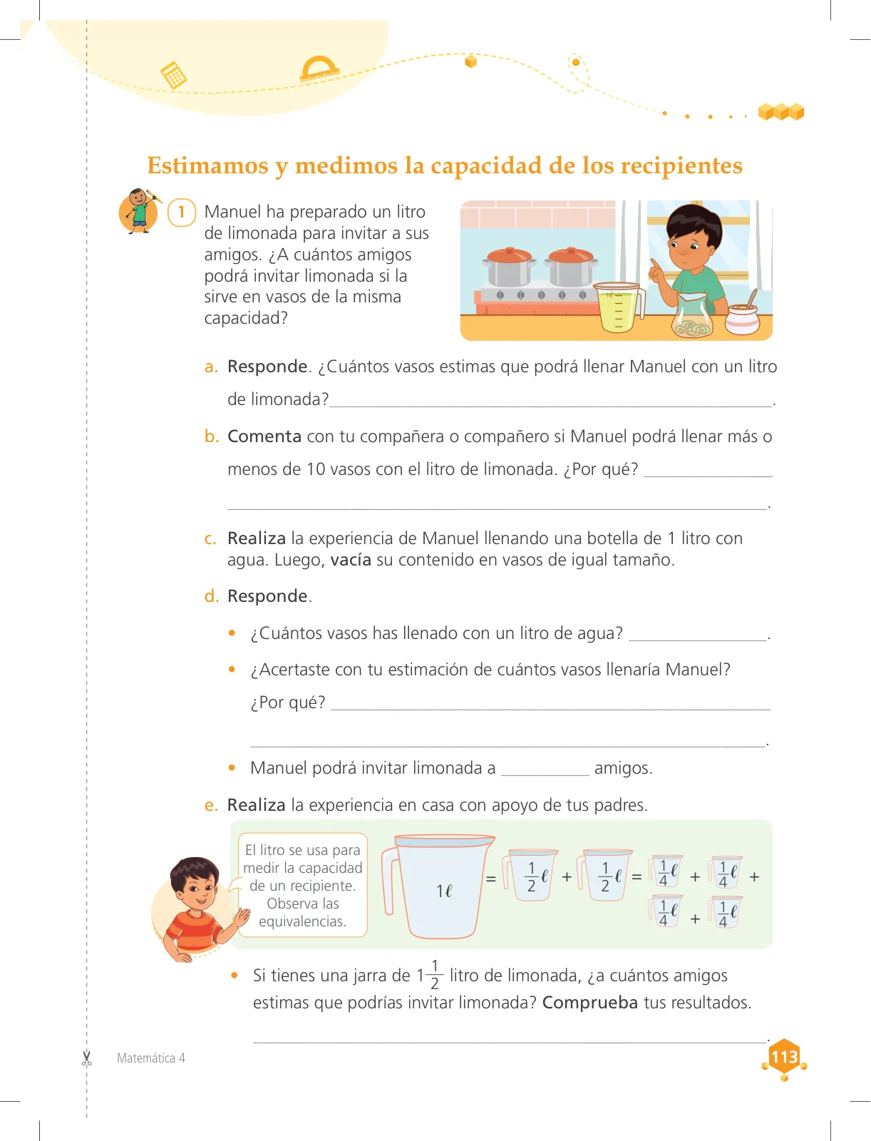 Miniatura página 113 de Matemática 4 : cuaderno de trabajo para cuarto grado de Educación Primaria 2018 · 2018