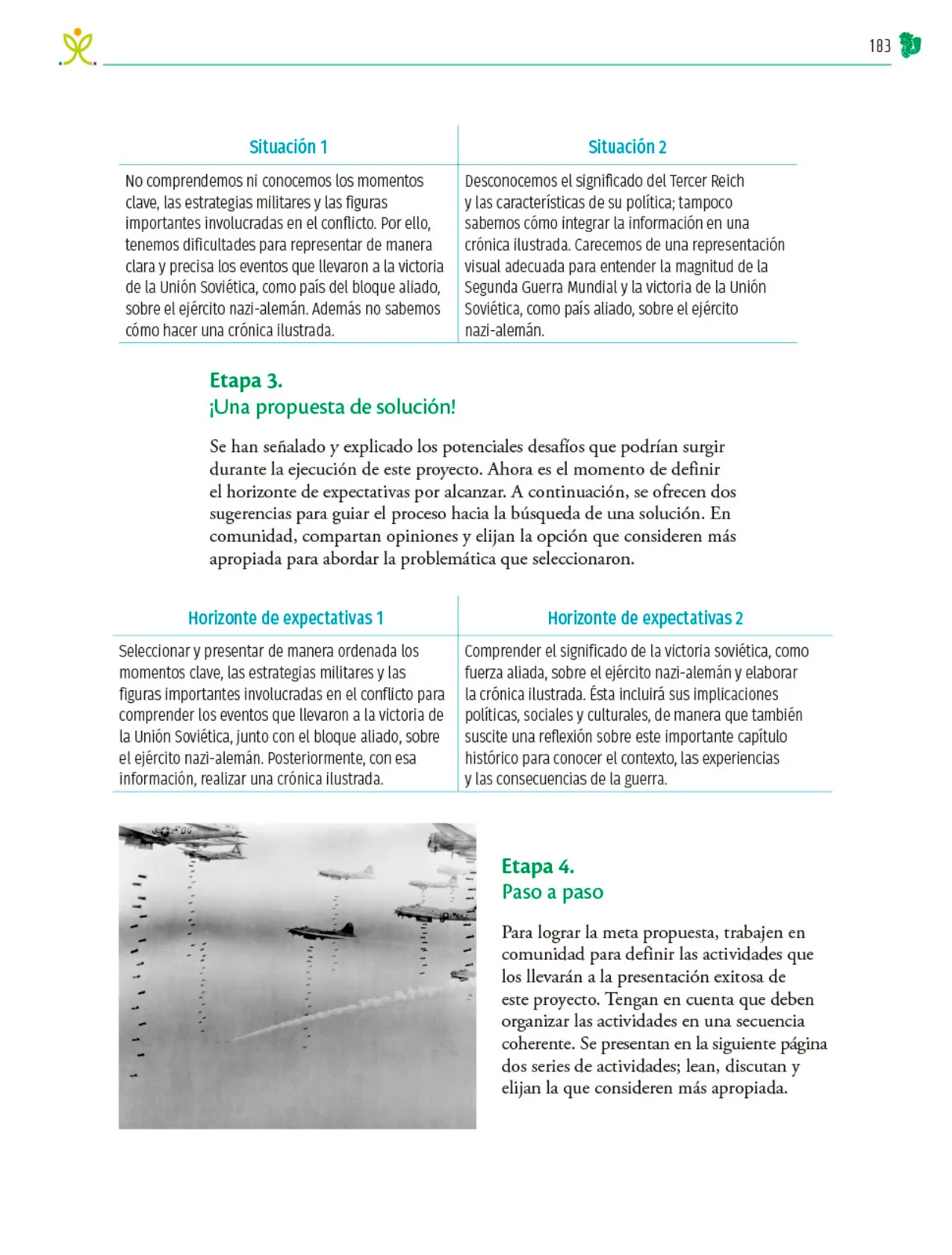Miniatura página 184 de Colección Nanahuatzin. Nuestro libro de Proyectos.  Tomo III.  Libro de Educación Telesecundaria Grado 3°  Ciclo Escolar 2025 - 2026