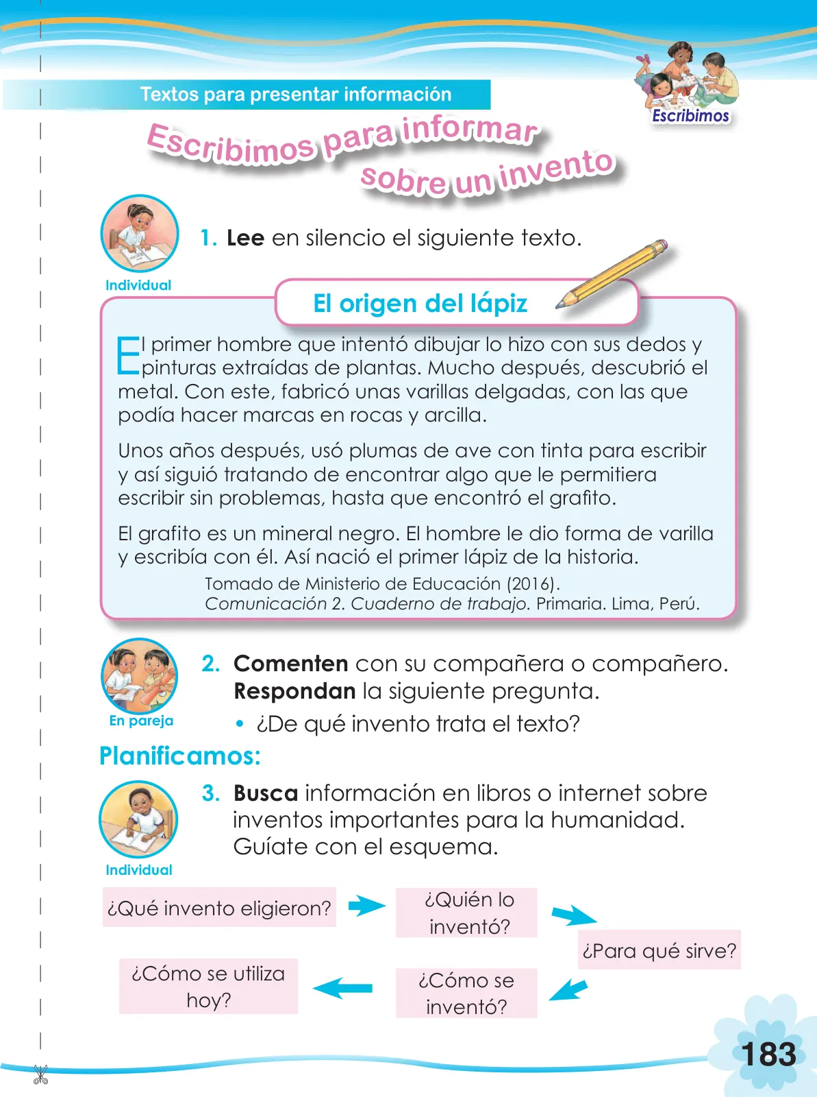 Miniatura página 185 de Comunicación 2 : cuaderno de trabajo para segundo grado de Educación Primaria 2019 · 2019