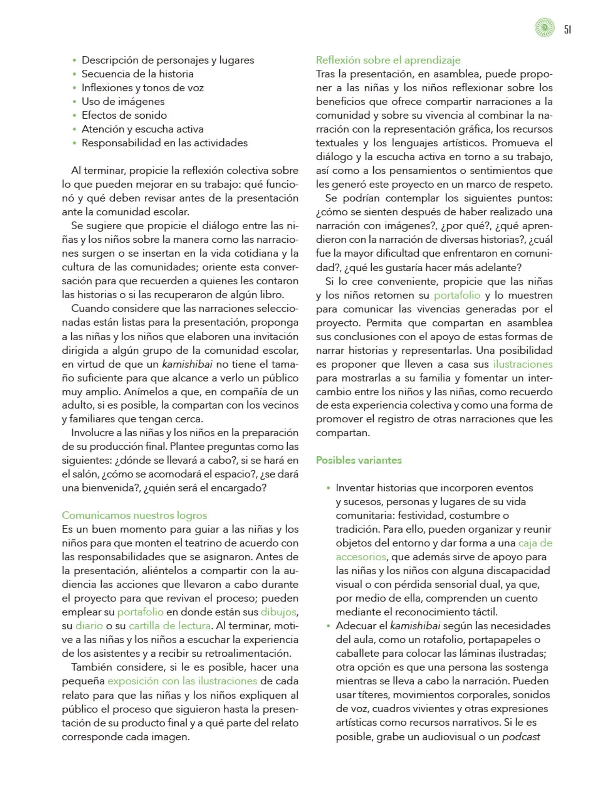 Miniatura página 52 de Modalidades de trabajo para la acción transformadora y el codiseño  Libro de Educación Preescolar Grado 1°, 2°, 3°  Ciclo Escolar 2025 - 2026