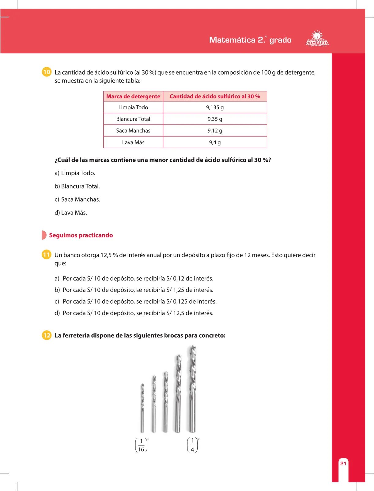 Página 21 de Matemática 2 : cuaderno de reforzamiento pedagógico - JEC · 2016
