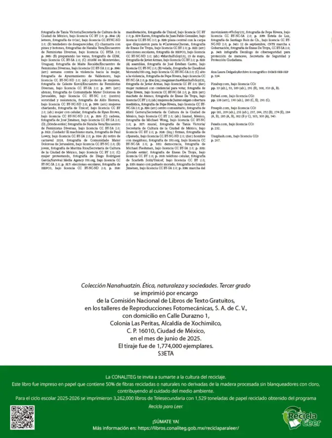 Página 351 de Colección Nanahuatzin. Ética, naturaleza y sociedades. Libro de Educación Secundaria Grado 3° Ciclo Escolar 2025 - 2026