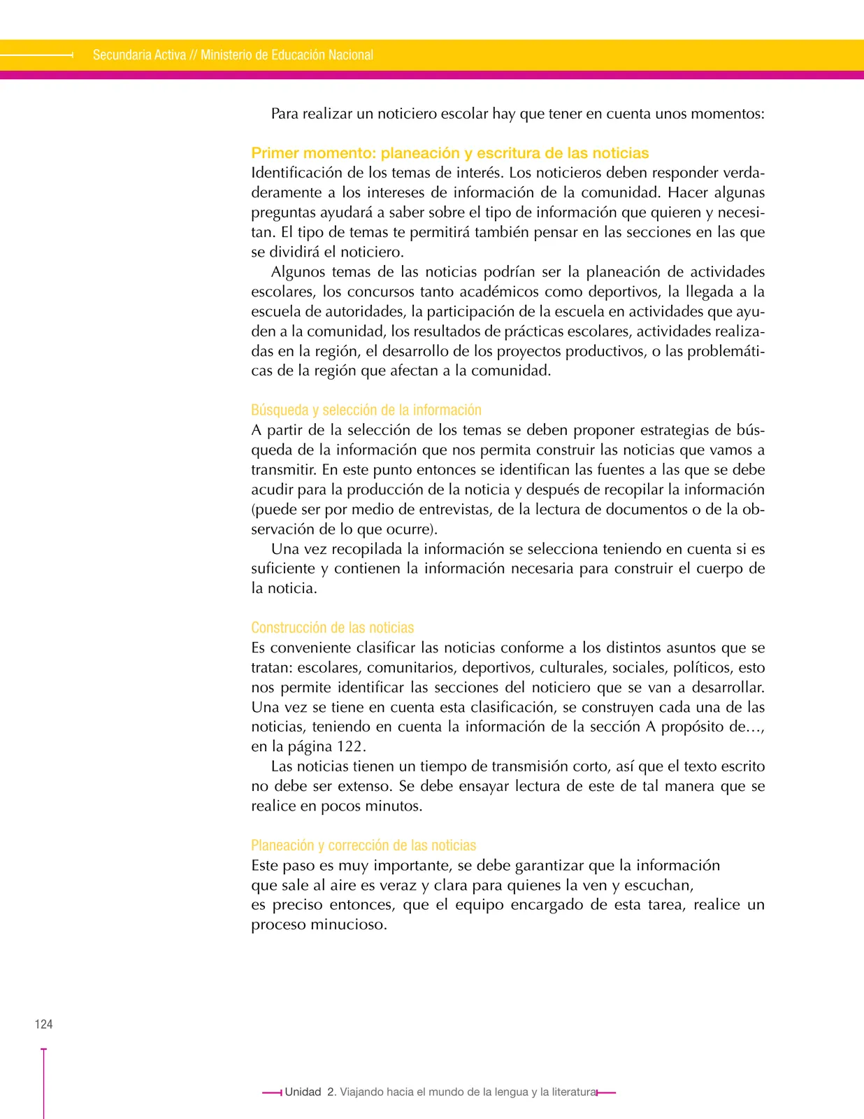 Miniatura página 124 de Lenguaje 7° · Secundaria Activa