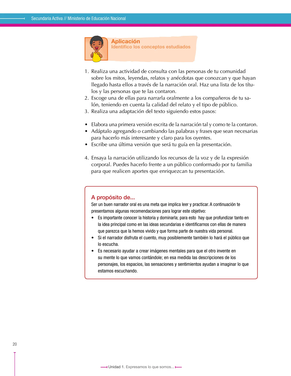 Página 20 de Lenguaje 9° · Secundaria Activa