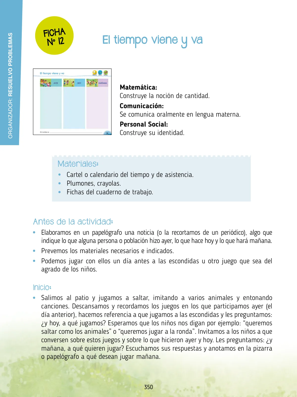 Miniatura página 352 de Agenda pedagógica 2017-2018 para docentes de II Ciclo de Instituciones de nivel de Educación Inicial · 2017