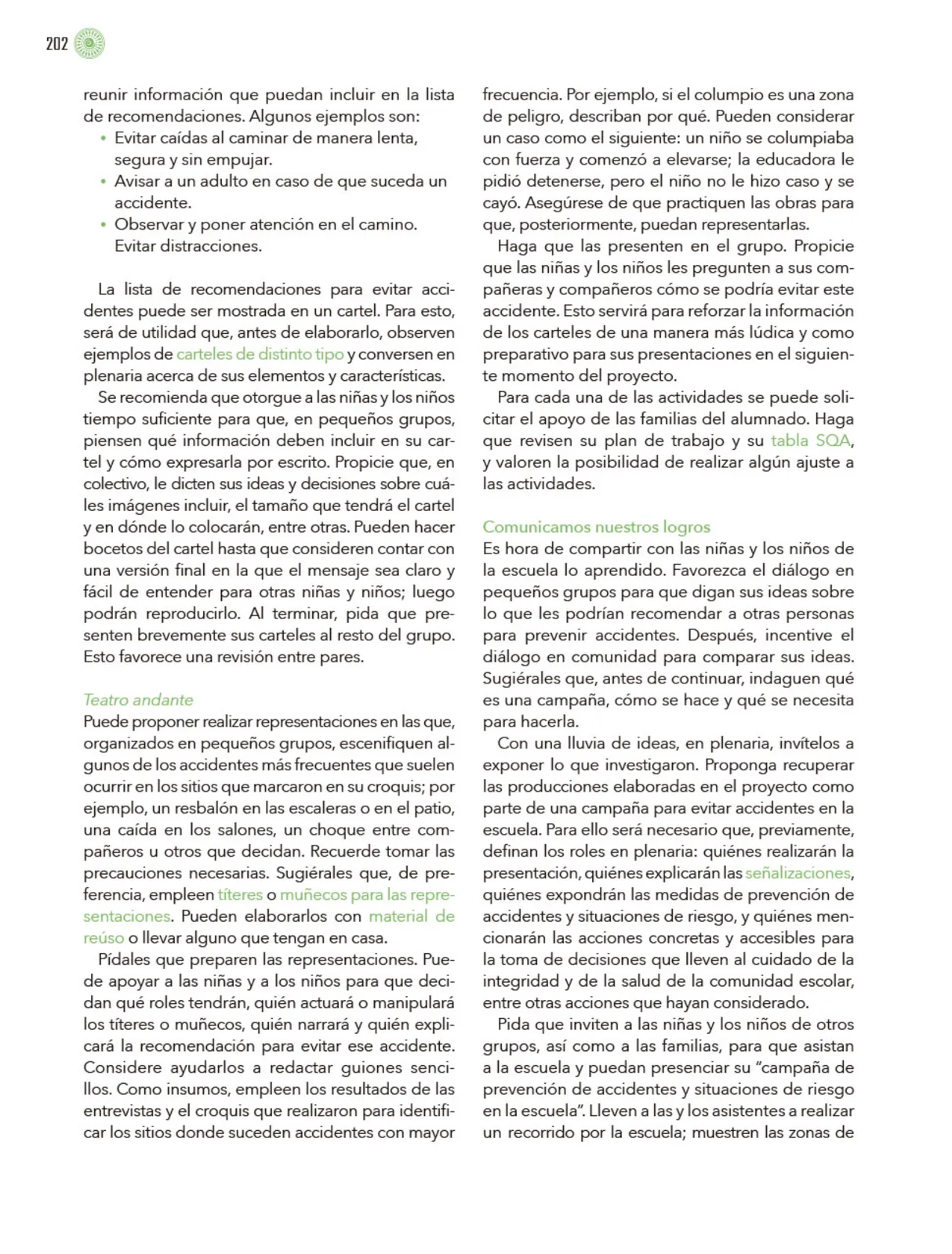 Miniatura página 203 de Modalidades de trabajo para la acción transformadora y el codiseño  Libro de Educación Preescolar Grado 1°, 2°, 3°  Ciclo Escolar 2025 - 2026